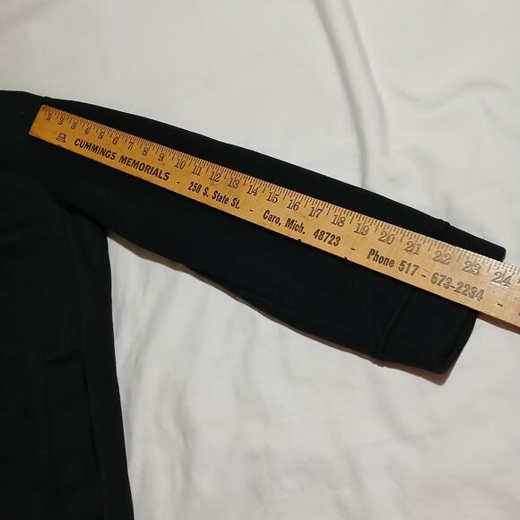 Lands' End XL/P Black Sweatshirt Style Full-Zip Long-Sleeved Micro-Waffle Jacket - Picture 12 of 14